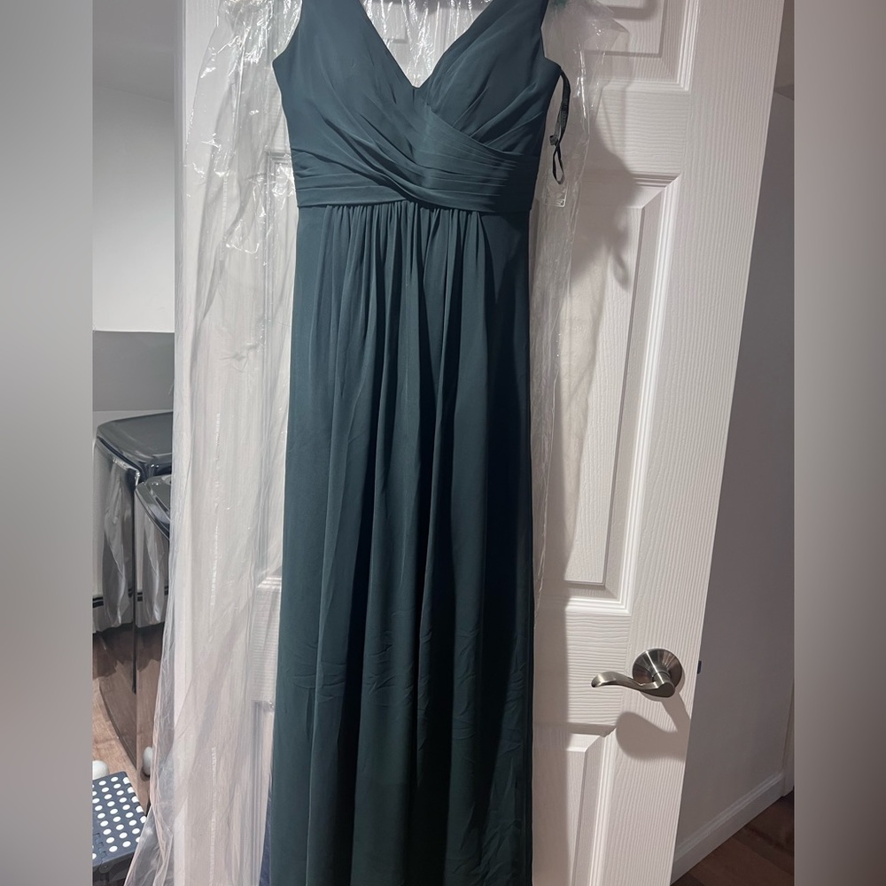 Bill levkoff evergreen bridesmaid dress